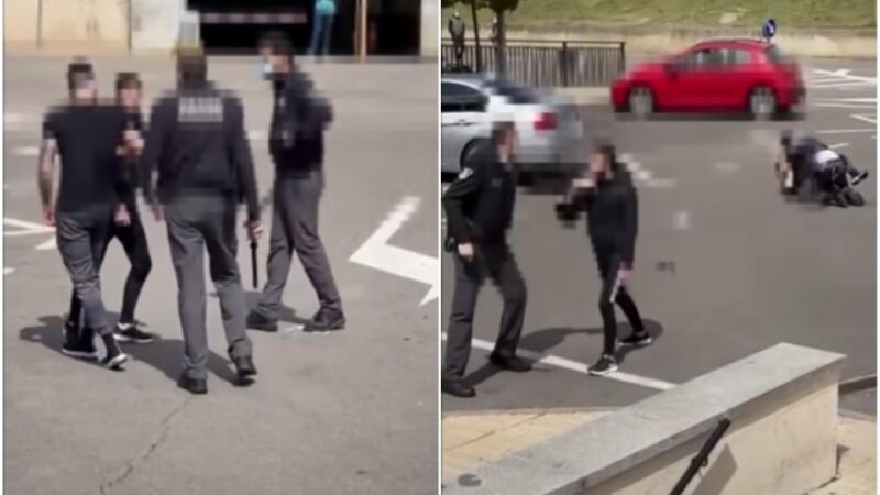 Hombres agraden a guardias en España por pedirles usar mascarilla