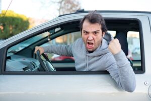 Portrait,Of,Angry,Driver,At,The,Wheel.,Negative,Human,Emotions
