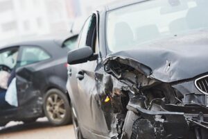 Car,Crash,Accident,On,Street,,Damaged,Automobiles,After,Collision,In